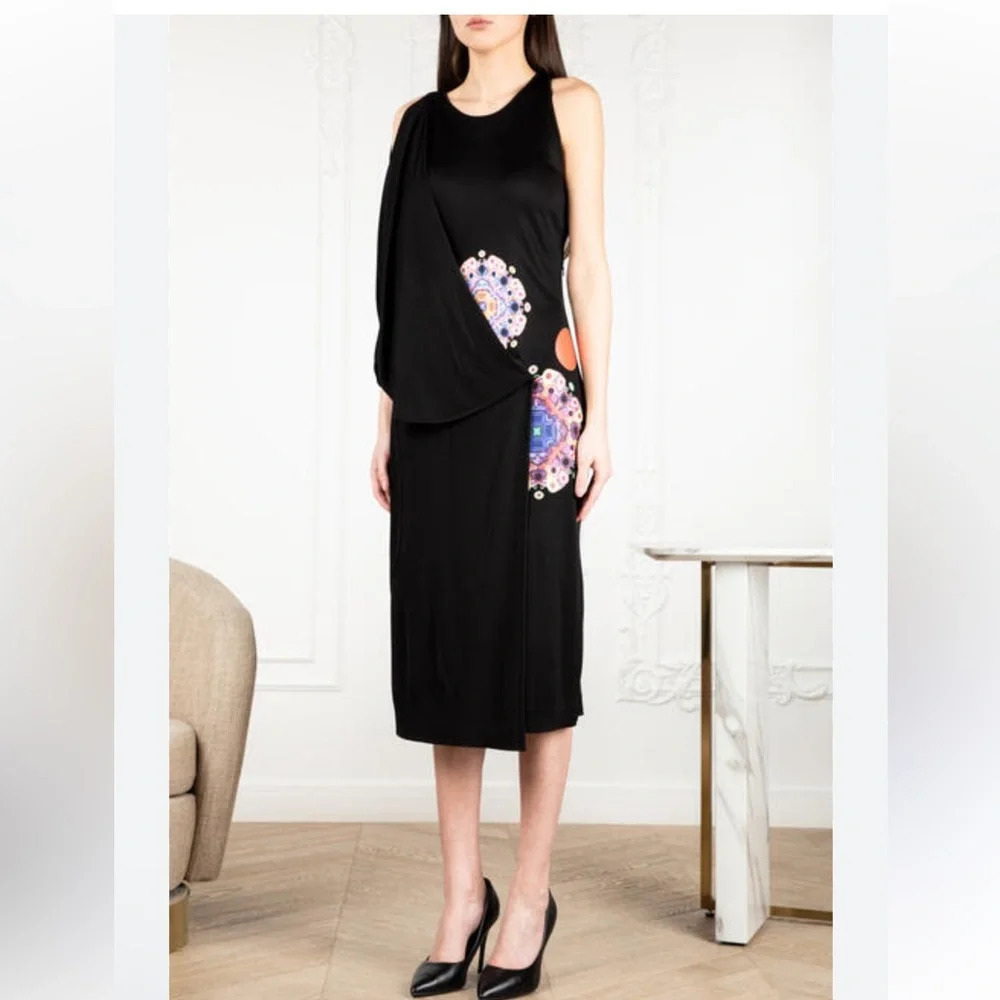 Givenchy Black Halter Knee-Length Sheath Dress size large - Picture 2 of 6